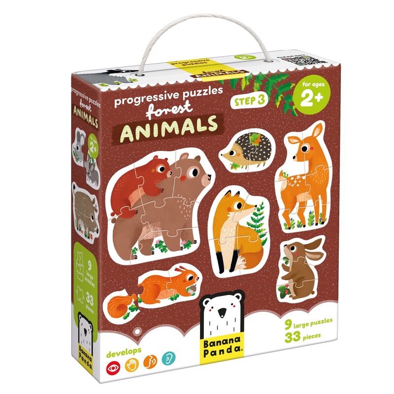 Banana Panda Progressive Puzzles Forest Animals, 2+