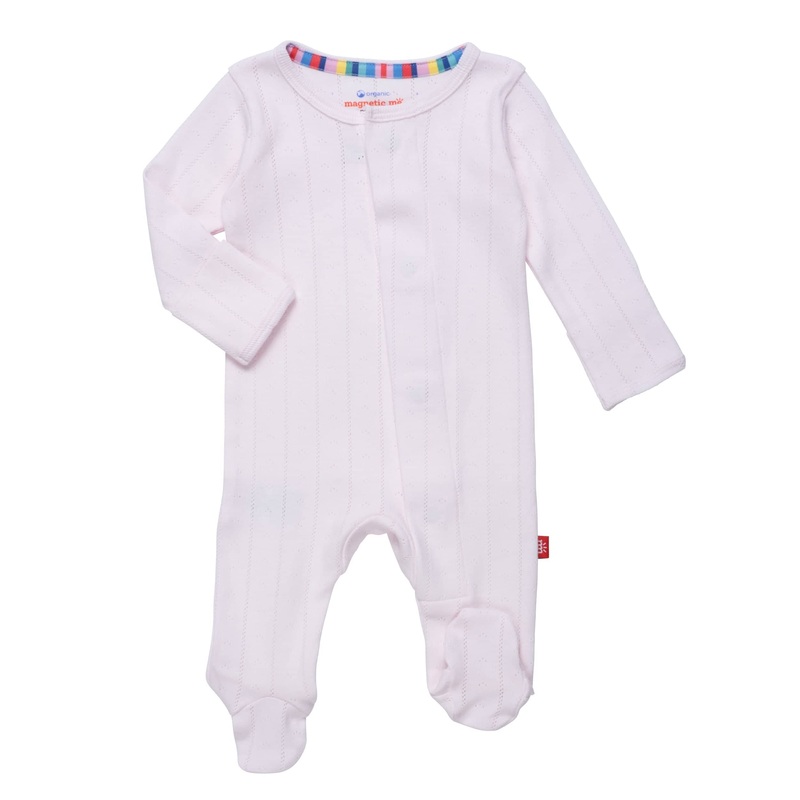 Magnetic Me Love Lines Pink Pointelle Footie Pre