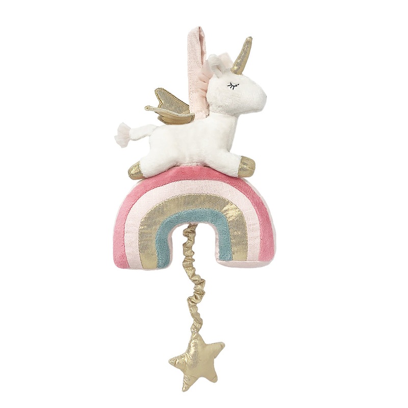 MON AMI Plush Rainbow Unicorn Music Mobile