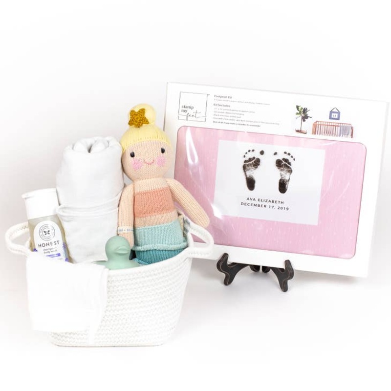Baby Footprint Kit, Pink Vines