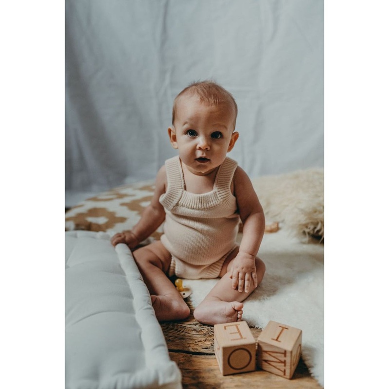Baeb Basics Organic Knitted Bodysuit, Milk Newborn