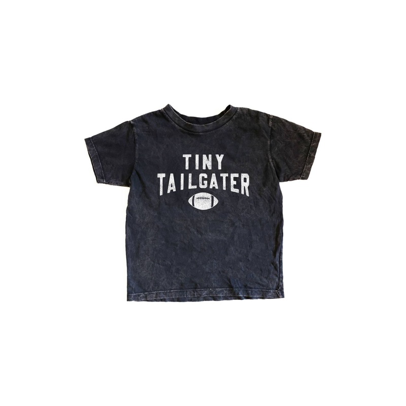 Oat Collective Tiny Tailgater Toddler Washed Graphic Top Mineral Black 2T