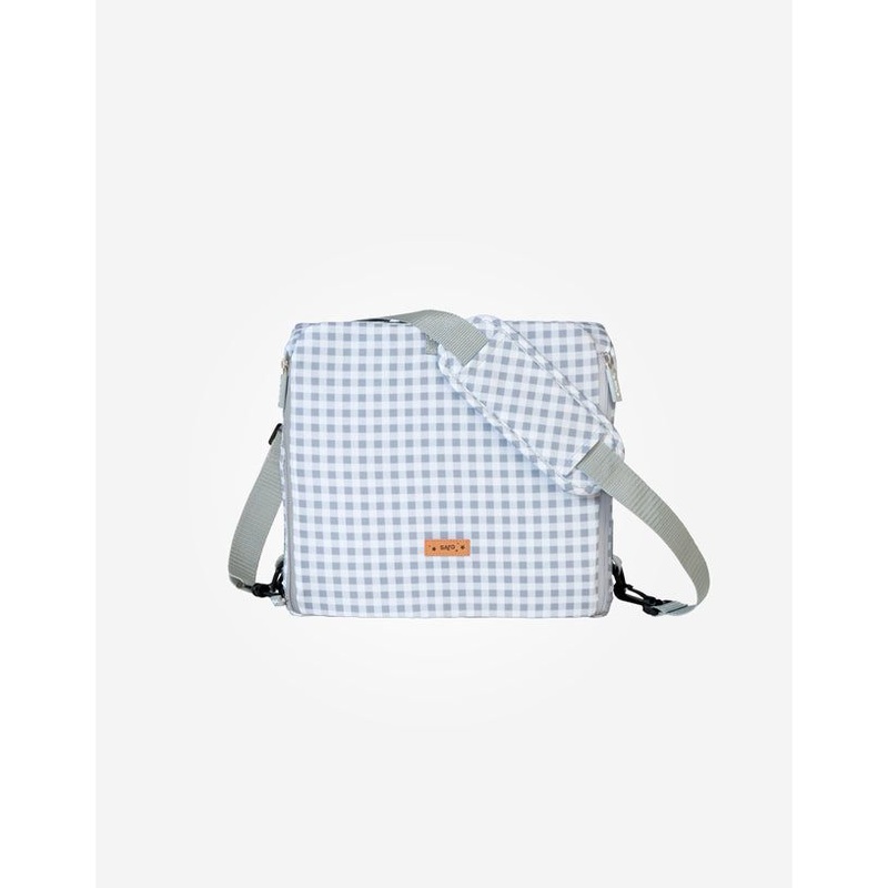 Saro Portable High Chair, Gray Check