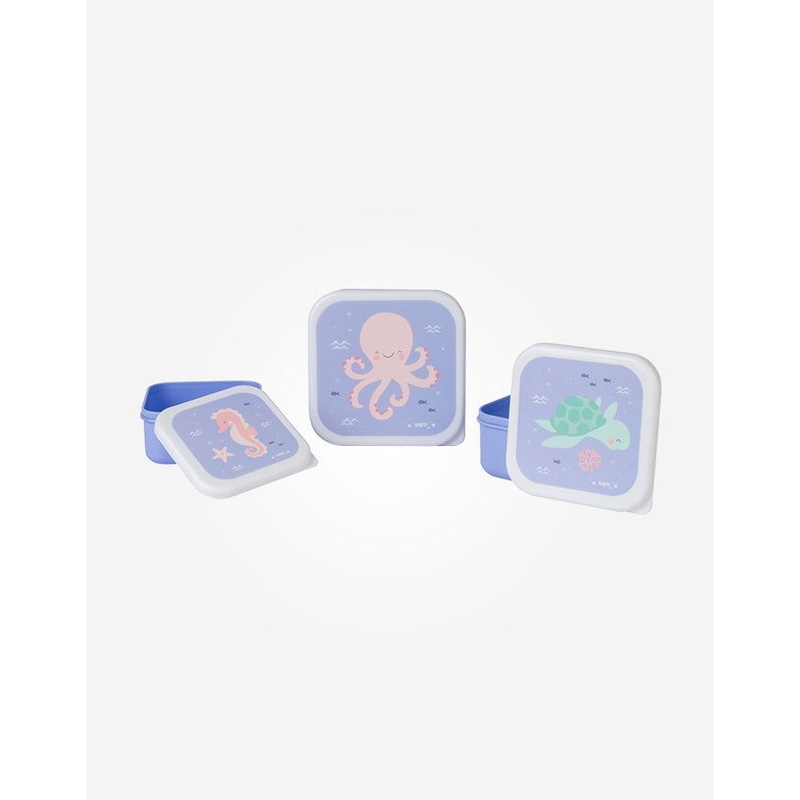Saro Set Of 3 Lunch Boxes Sea
