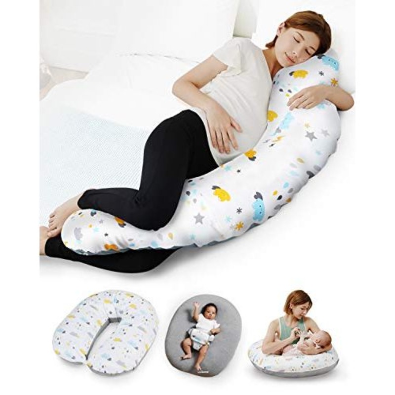 Unilove Hopo 7-in-1 Pregnancy & Nursing Pillow, Bamboo Gray