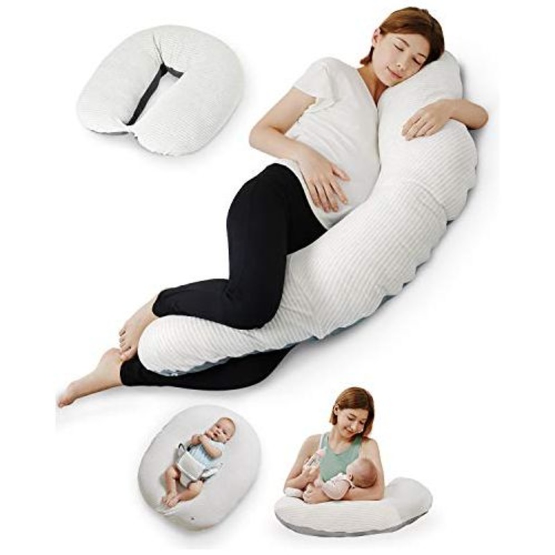 Unilove Hopo 7-in-1 Pregnancy & Nursing Pillow, White Gray