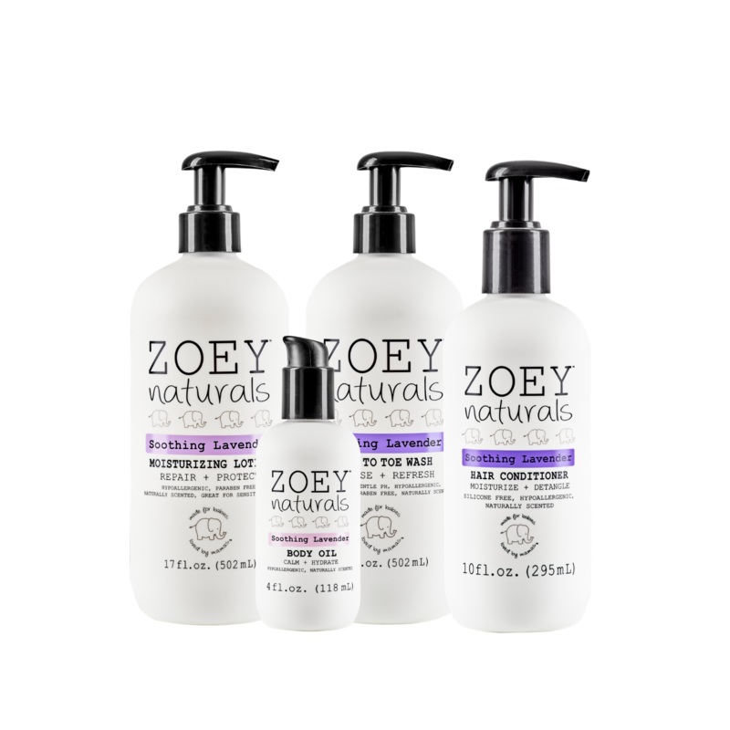 Zoey Naturals Lavender Wash, Lotion, Conditioner & Body Oil