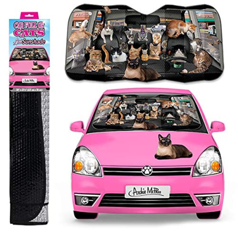 Archie McPhee Car Full of Cats: Auto Sunshade