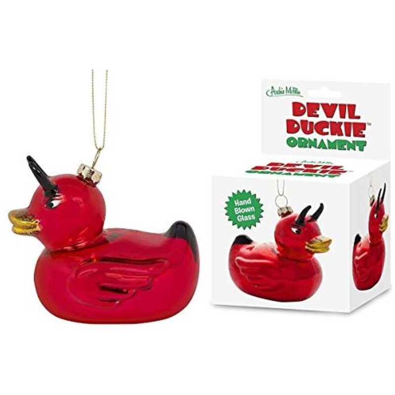 Archie McPhee Devil Duckie Glass Holiday Ornament