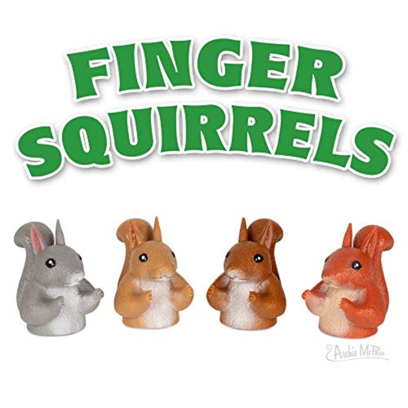 Archie McPhee Finger Squirrels - Finger Puppets (Set of 4)