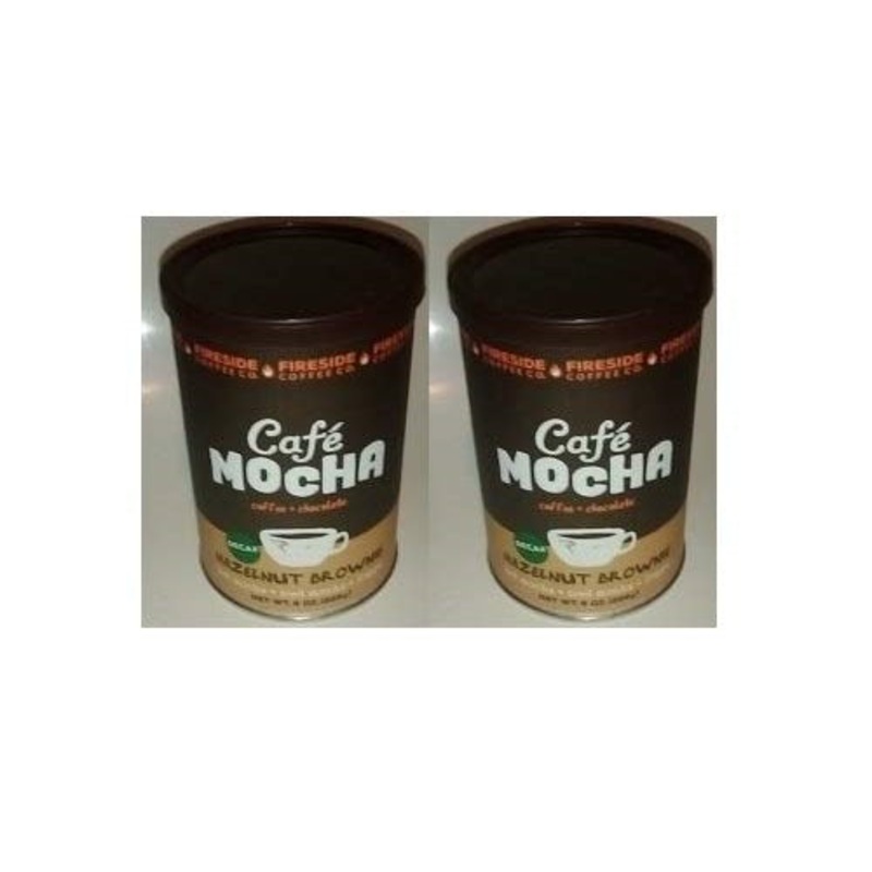 Fireside Coffee 8oz Can Caf Mocha DECAF - Hazelnut Brownie - 2PACK