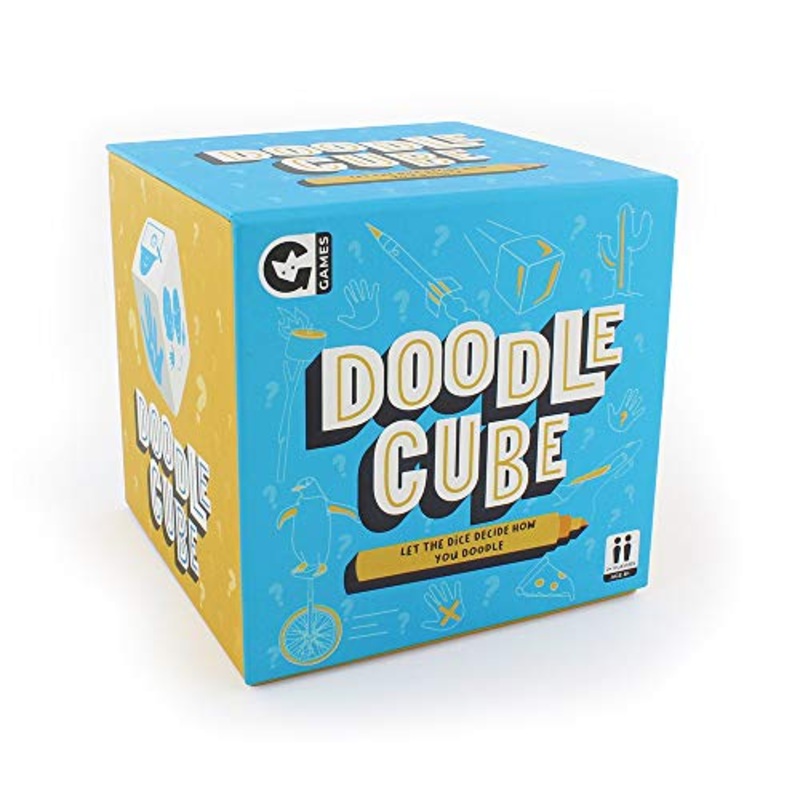 Ginger Fox Doodle Cube Pictionary Drawing Challenge Game with Markers & Boards