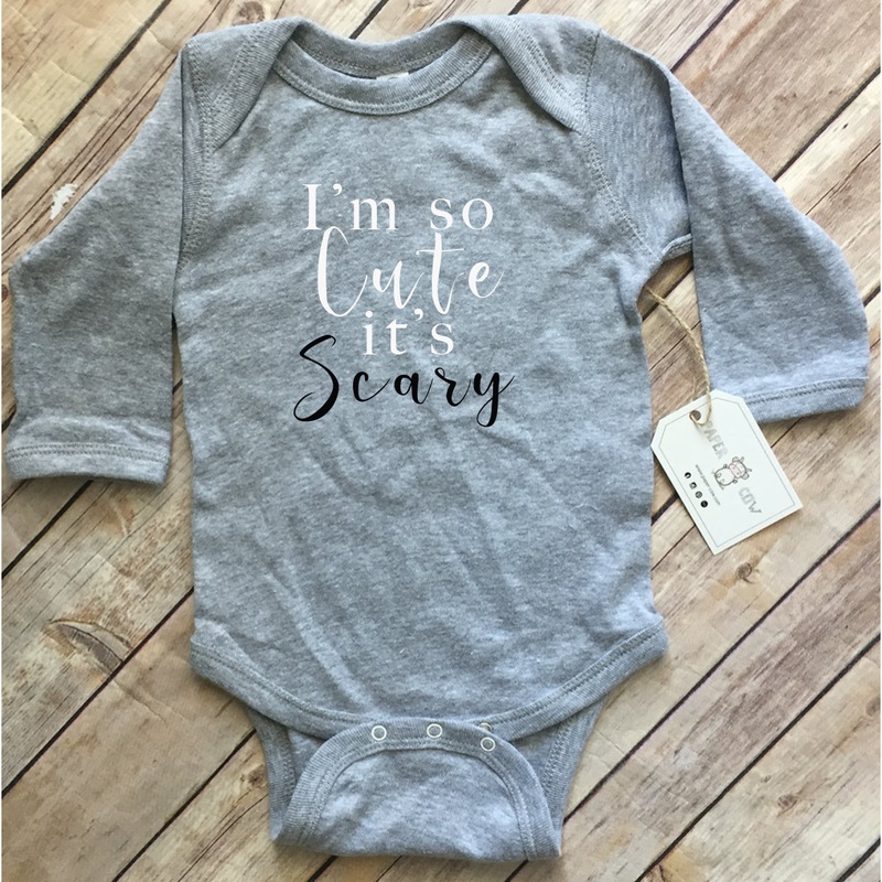 Paper Cow Halloween So Cute It's Scary Bodysuit Grey, Newborn