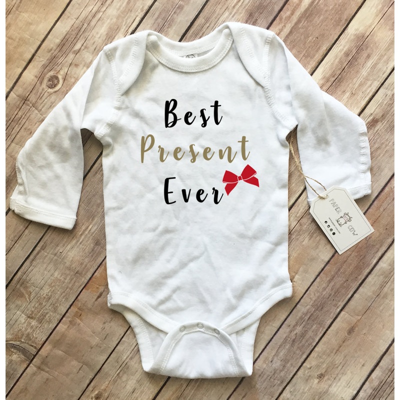 Paper Cow LLC Christmas Best Present Ever Baby Bodysuit Newborn