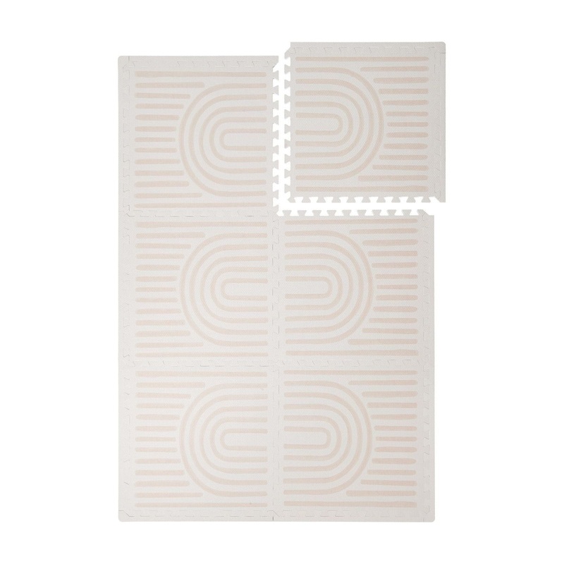 Toddle Kind Premium Foam Playmat, Linear Linen
