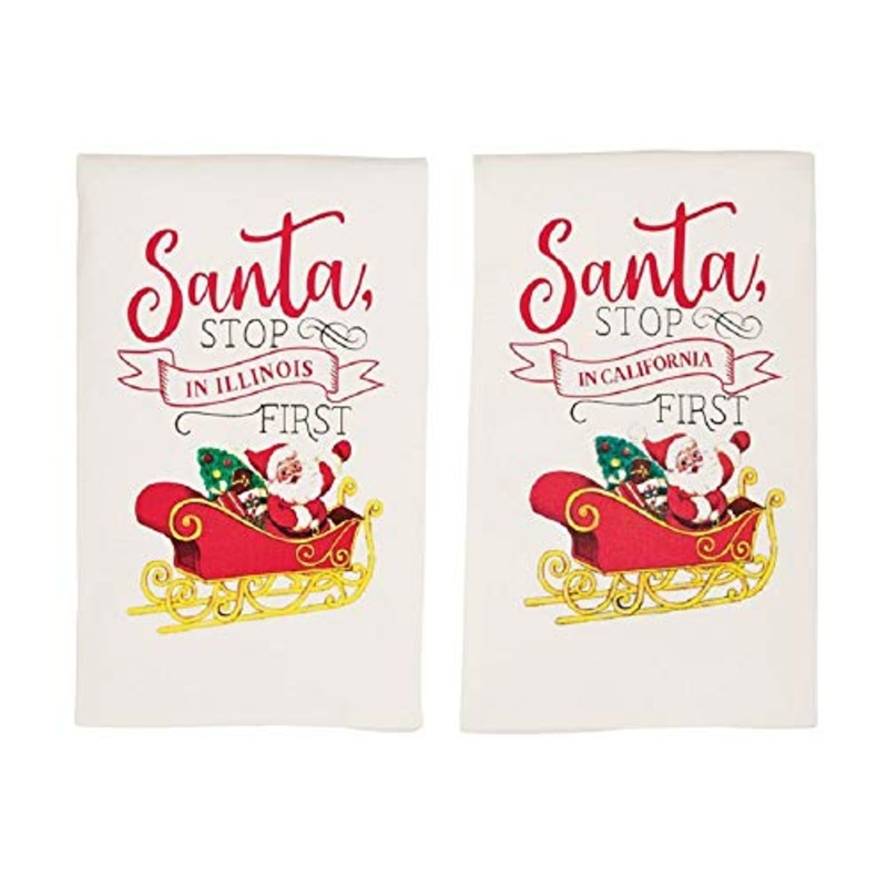 Mud Pie Wonderful Time California Christmas Towel