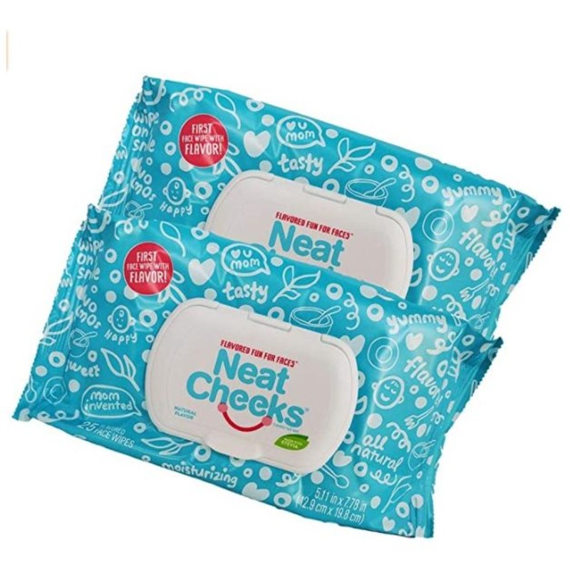 NeatCheeks The Original Natural Flavored Baby Face Wipes for Sensitive Skin Original 24 Pack, 2 packs of 24,
