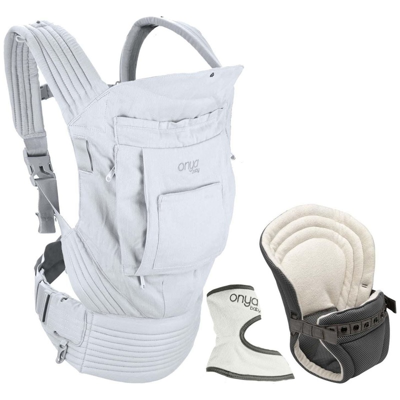 Onya Baby Pearl Grey Carrier Cruiser Infant to Toddler Bundle