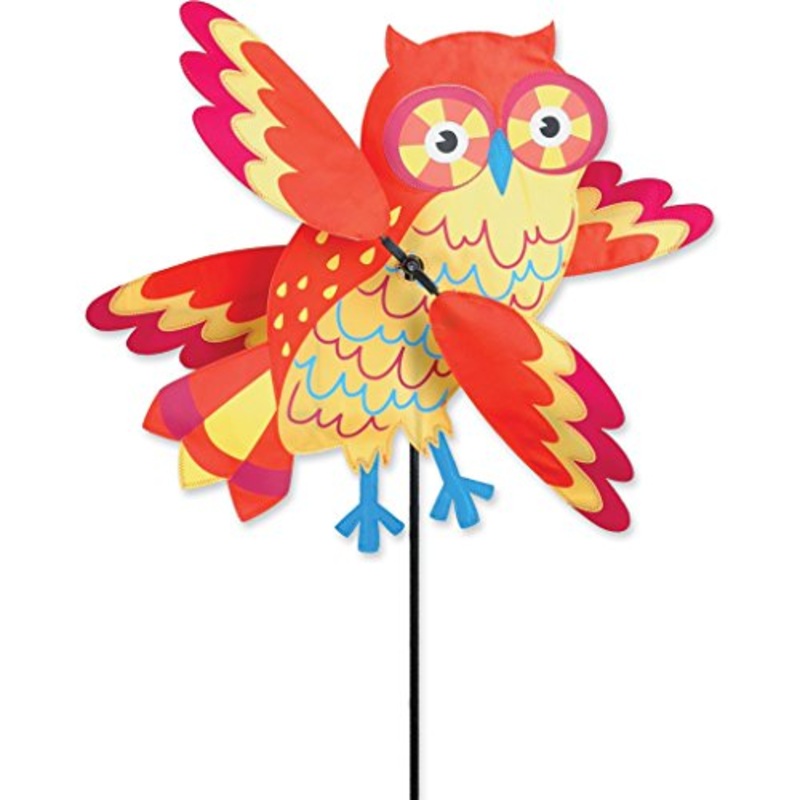 Premier Kites Orange Owl Whirligig Spinner, 21 in.