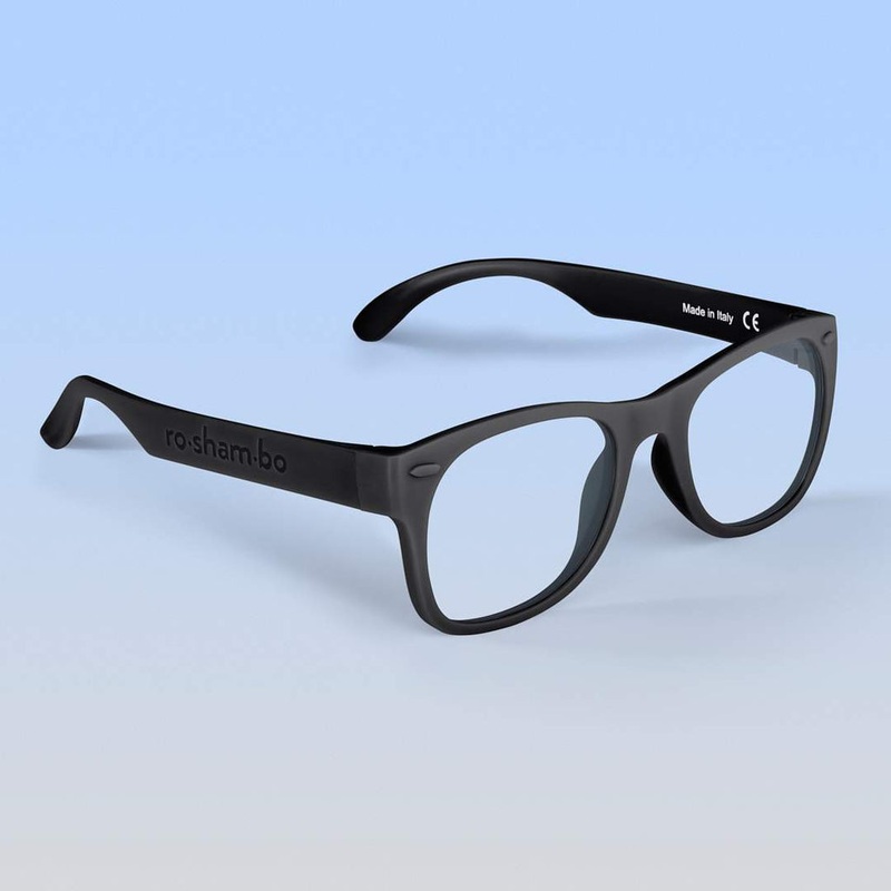 Roshambo Wayfarer Black Blue Light Junior Glasses, Ages 5+
