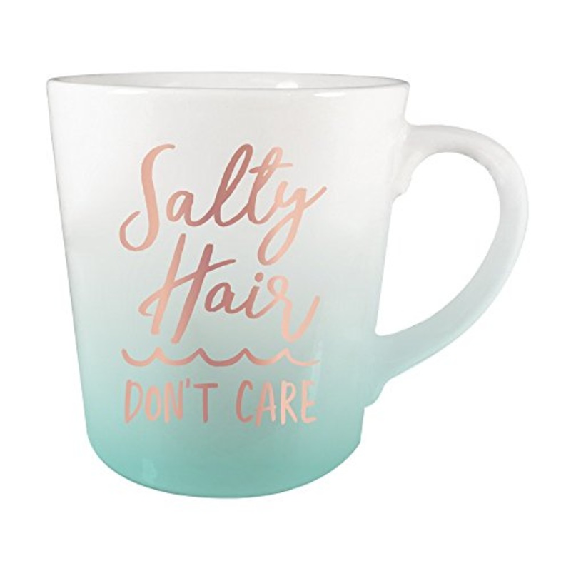 Slant Collections Coffee Mug, 14 oz, Salty Hair Don't Care