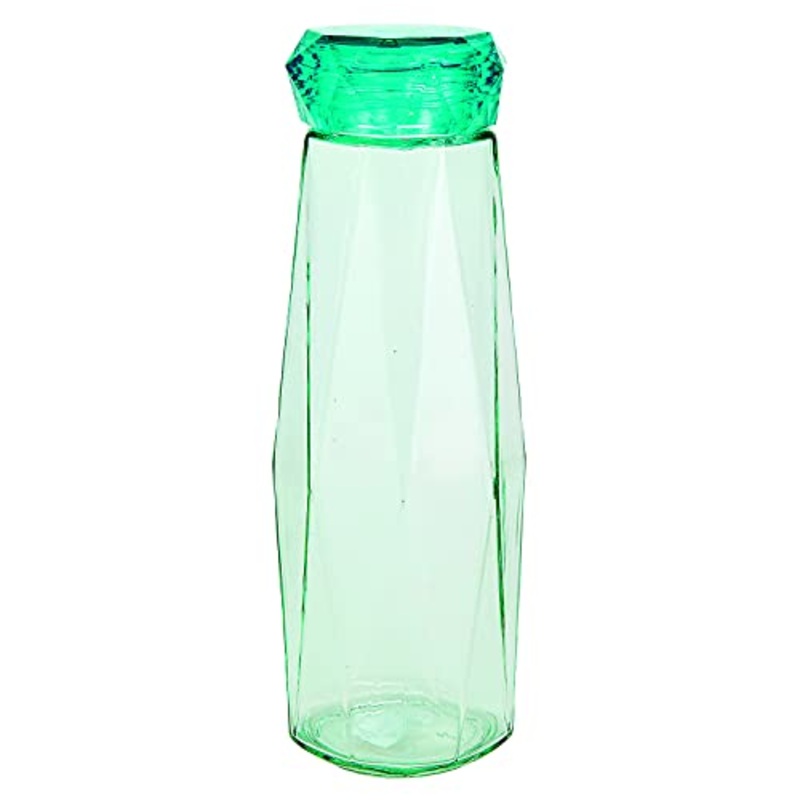 Slant Collections Faceted Glass Water Bottle - Aqua, 16 oz.