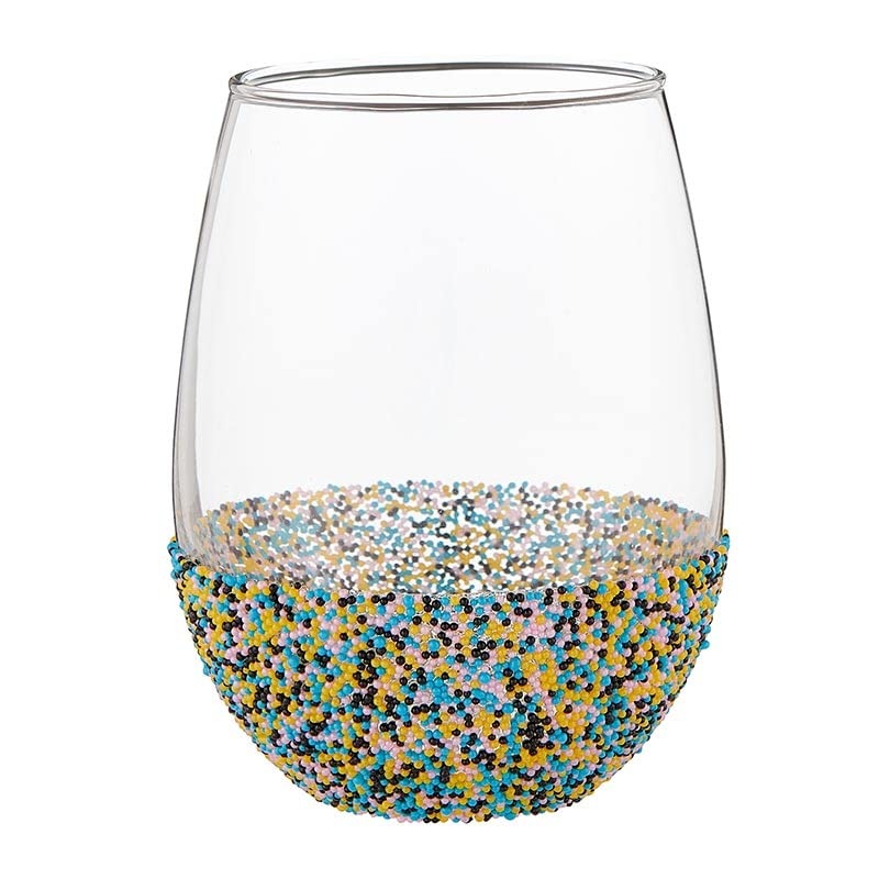 Slant Collections Holiday Stemless Wine Glass - Halloween Beads, 20 oz.