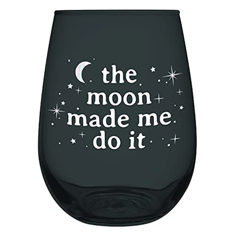 Slant Collections Holiday Stemless Wine Glass - The Moon Made Me Do It, 20 oz.
