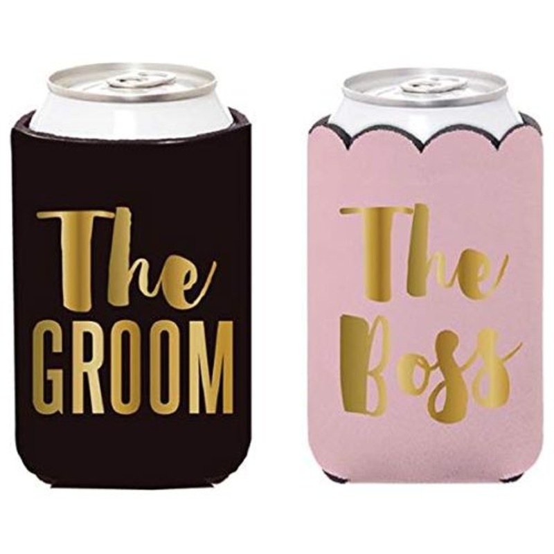 Slant Collections Insulated Can Cover-Set of 2, Boss/Groom
