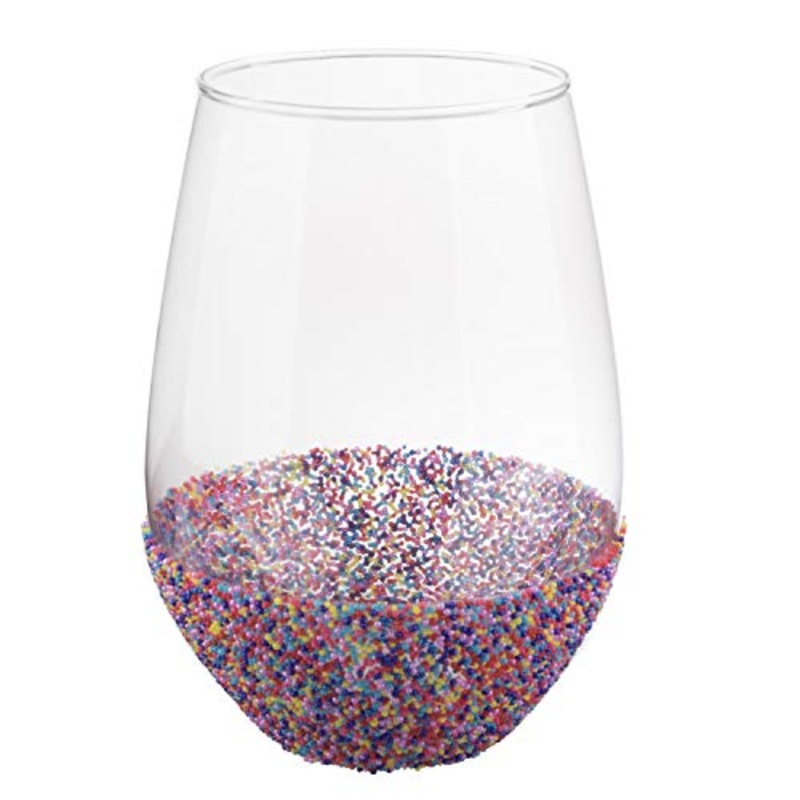 Slant Collections Jumbo Stemless Wine Glass - Sprinkle Dip, 30 oz.