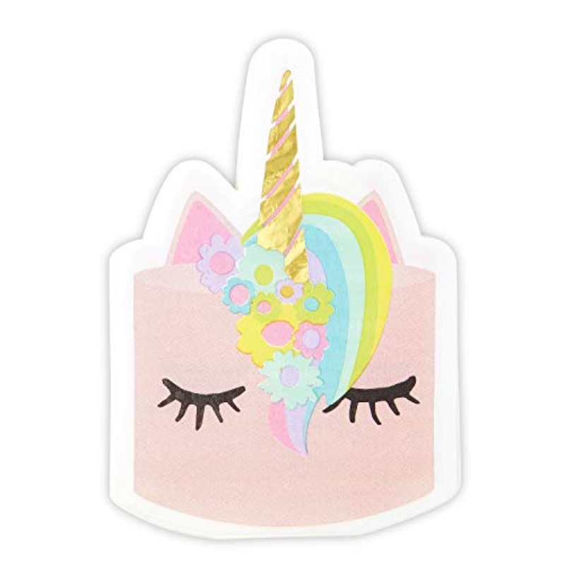 Slant Collections Shaped Paper Napkins - Unicorn, Set of 16
