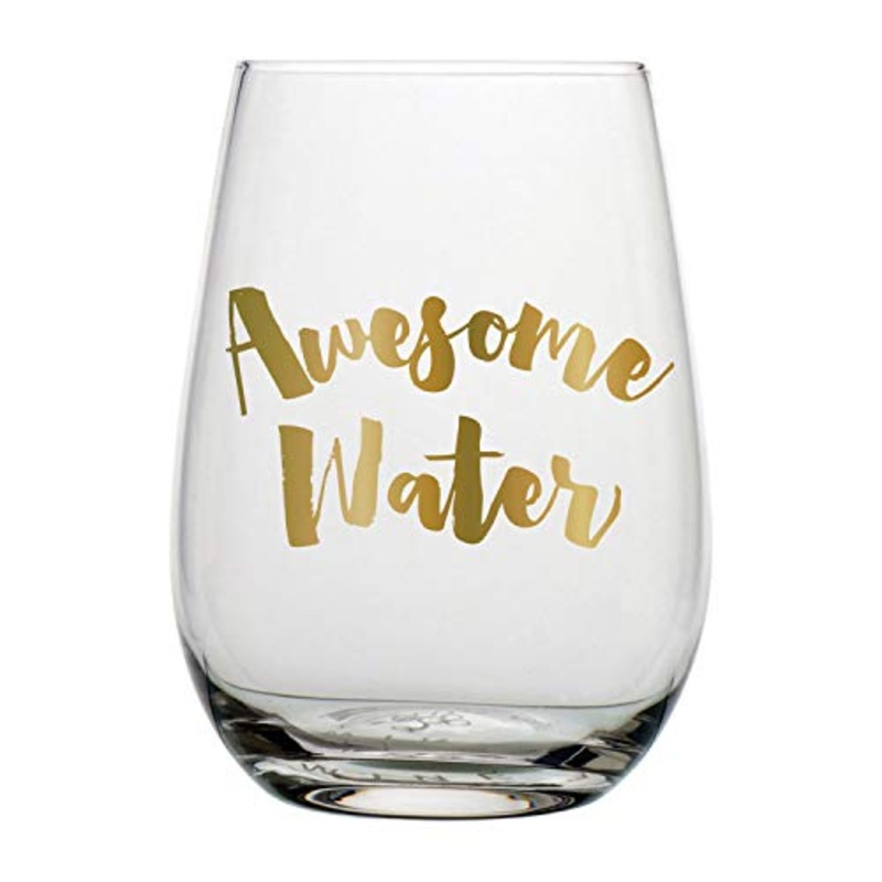 Slant Collections Stemless Wine Glass - Awesome Water, 20oz.
