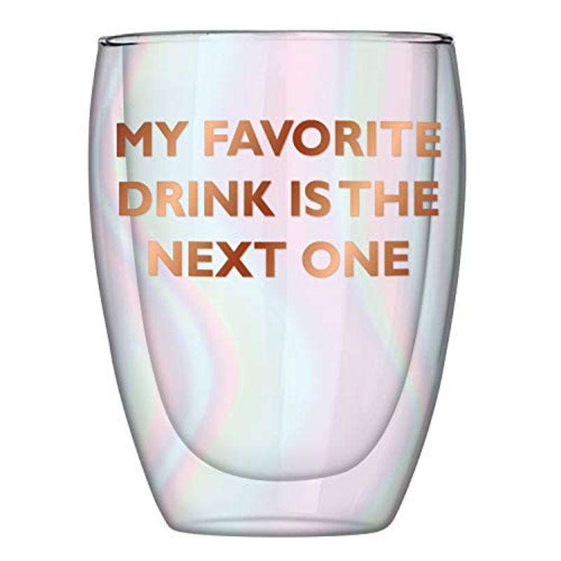 Slant CollectionsStemless Wine Glass, 10-Ounce, My Favorite Drink