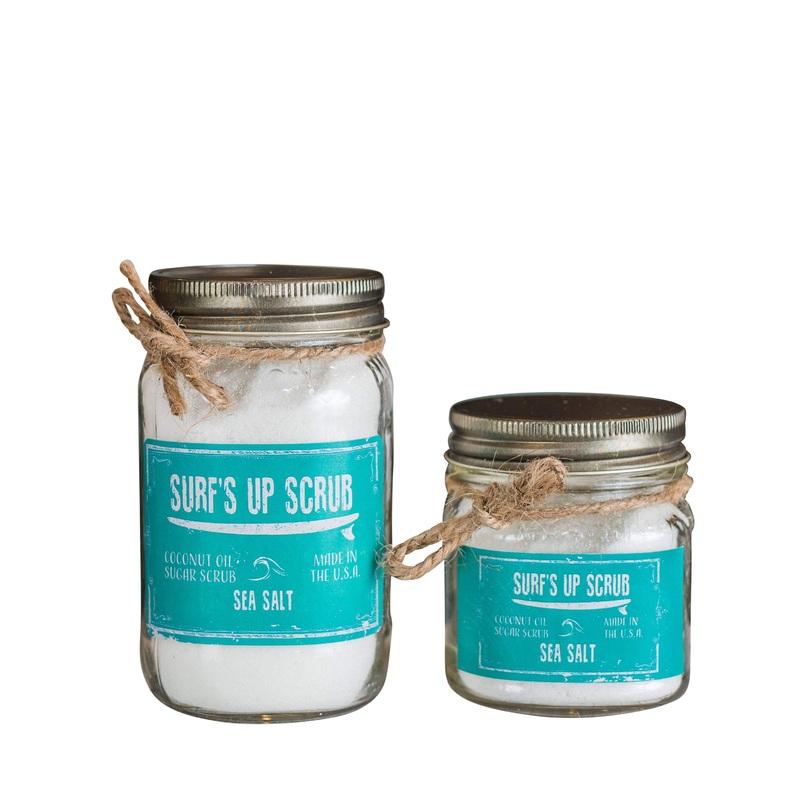 Surf's Up Candle Sea Salt Mason Jar Sugar Scrub
