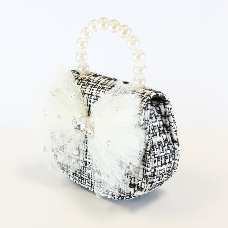 doe a dear Mesh Bow Tweed Purse