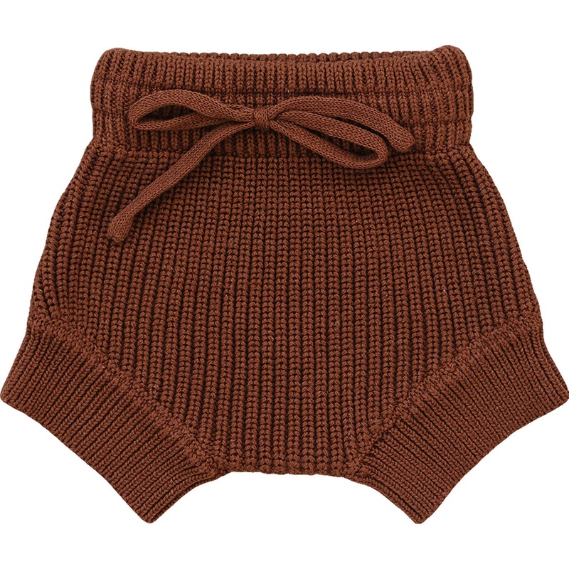 Mebie Baby Dark Rust Knit Bloomers 0-3