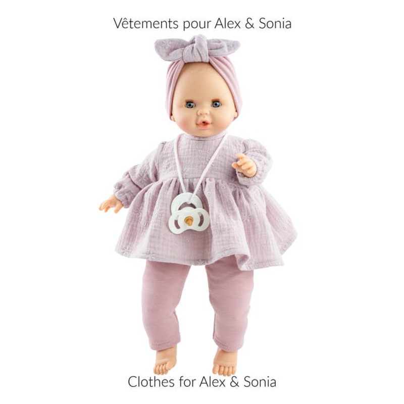 Alex & Sonia Doll Clothing - Lilac Dress, Headband and Leggings