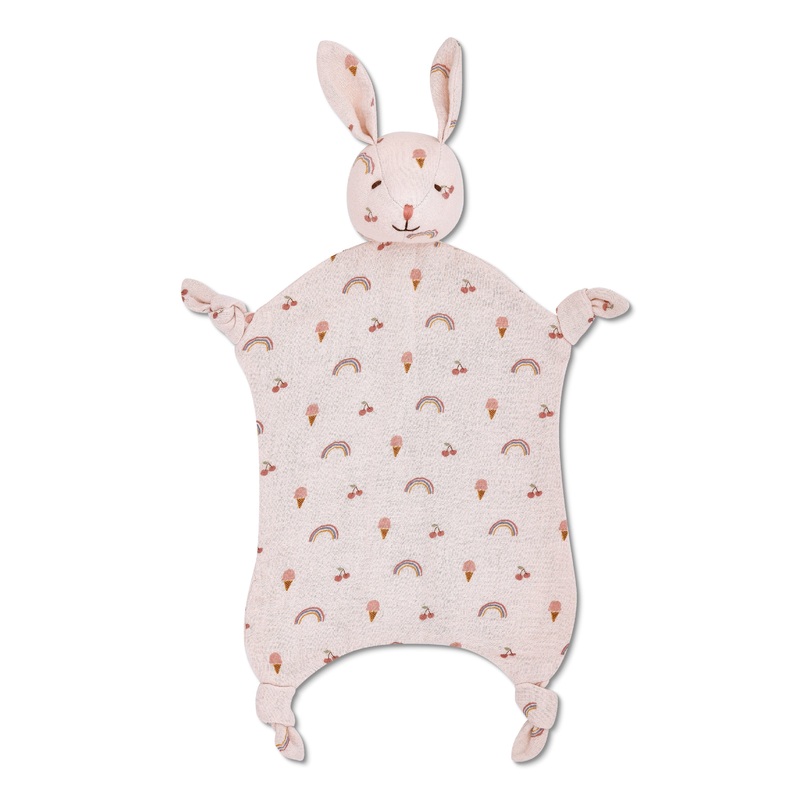 Apple Park Bunny Muslin Lovey Rainbows & Ice Cream