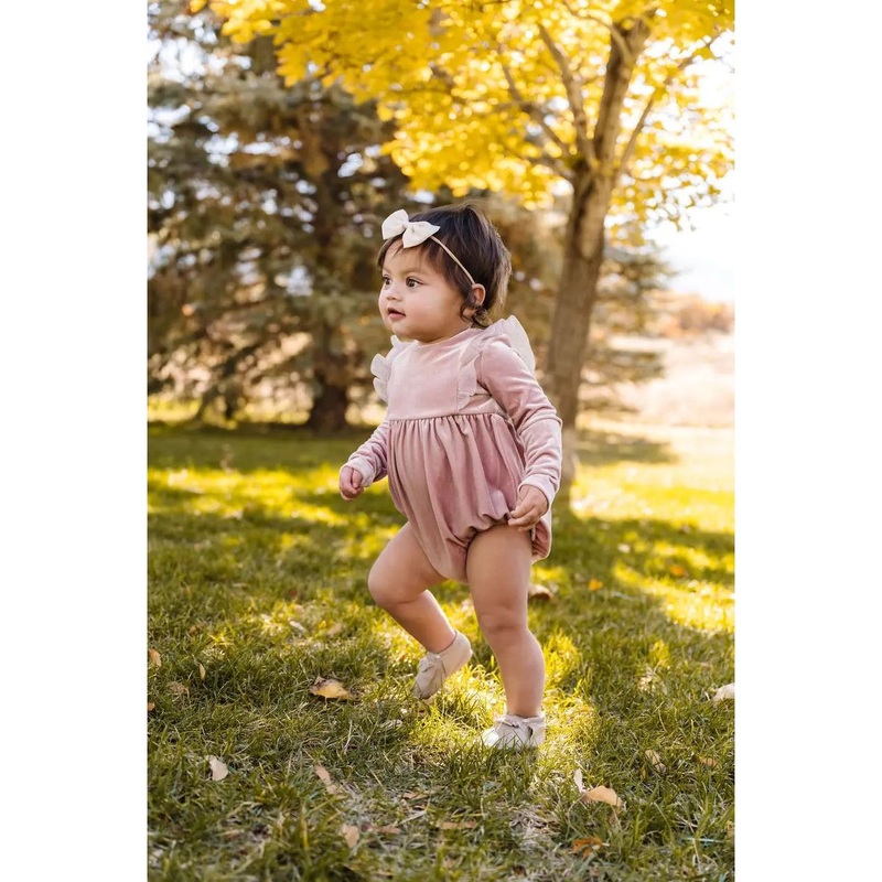 Ollie Jay Leah Romper In Pink Rose 3/6M
