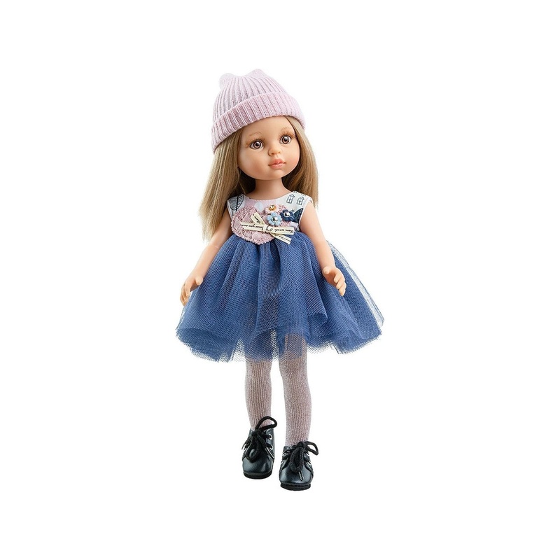 Paola Reina Las Amigas Doll - Carla With Blue Crinoline Dress And Hat - Paola Reina
