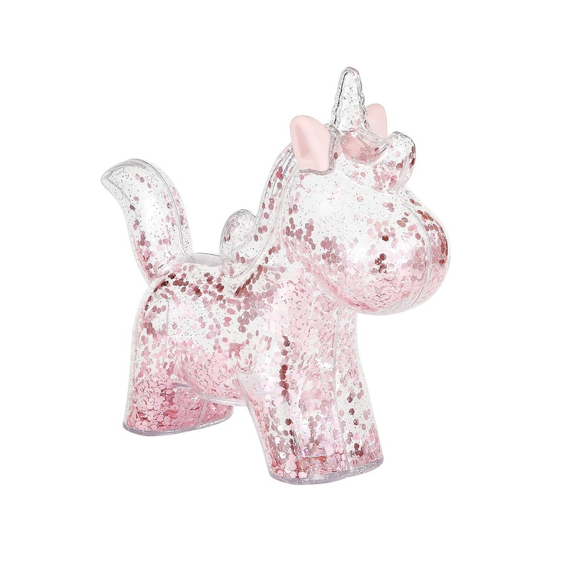 Clear Unicorn Piggy Bank | Pink