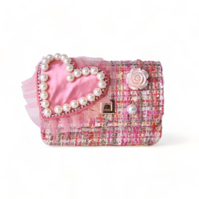 Doe A Dear Big Heart Tweed Purse