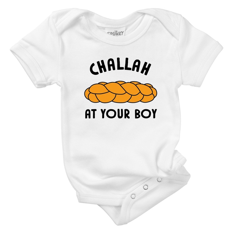 Spunky Stork Challah Bread Funny Organic Baby Bodysuit Toddler Shirt, White, 18-24M
