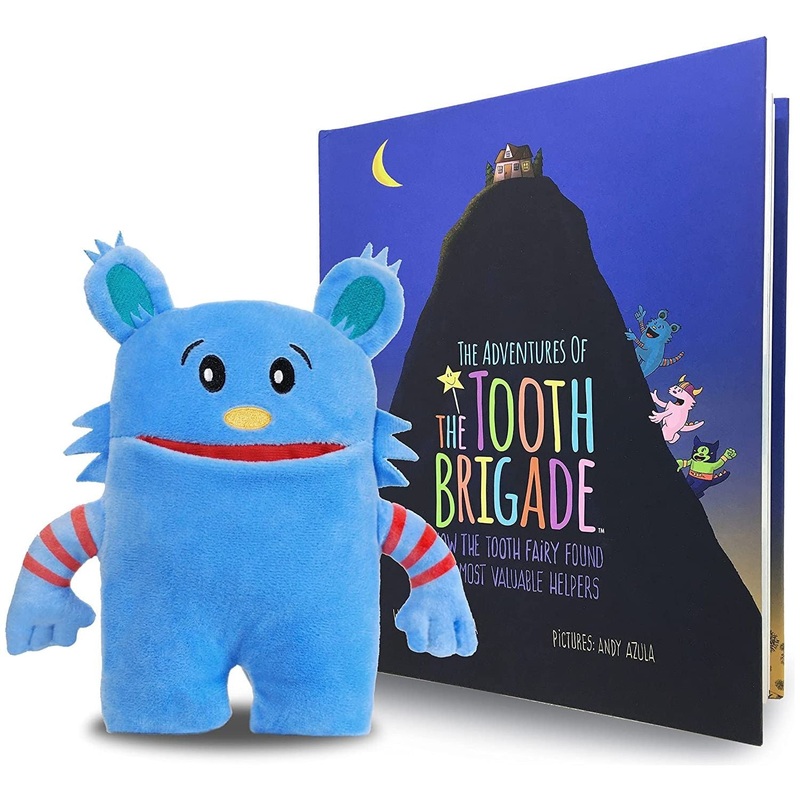 The Tooth Brigade-Blue Monster Bundle (Blue Monster Tooth Pillow and Book)