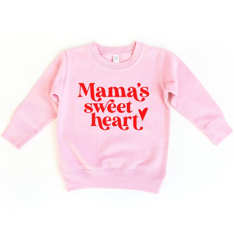 Benny and Ray Apparel Mama's Sweet Heart Valentines Day Sweatshirt, Pink 2T