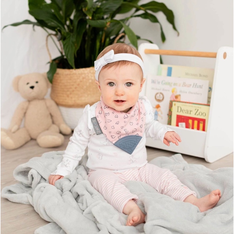 Cheeky Chompers-Made With Love Neckerchew Teething Bib 2-in-1 Bandana Style Bib