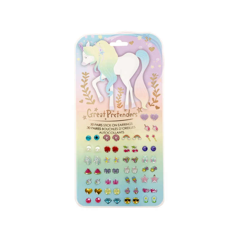 Great Pretenders Whimsical Unicorn Sticker Earings, 30 Pair