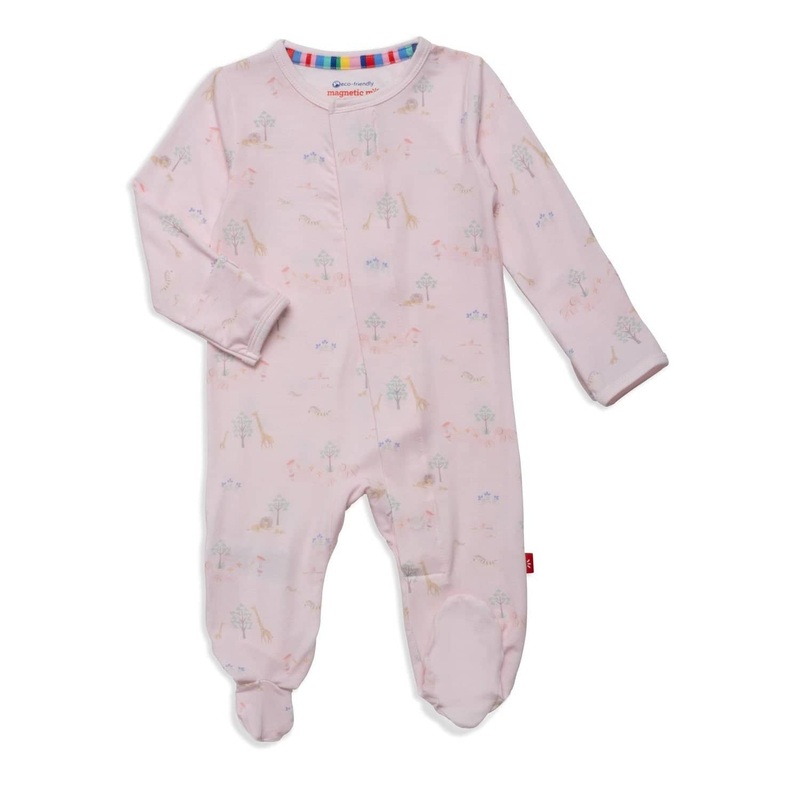Magnetic Me Pink Serene Safari Modal Magnetic Parent Favorite Footie 0-3M