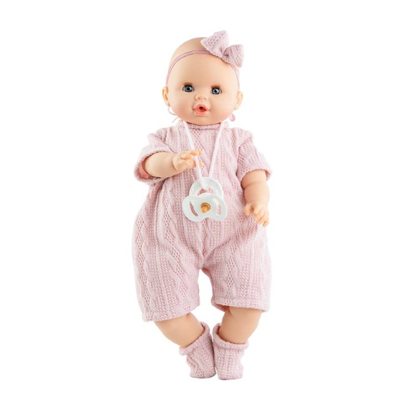 Paola Reina Alex & Sonia Doll - Sonia with Pink Wool Jumper and Pink Bow