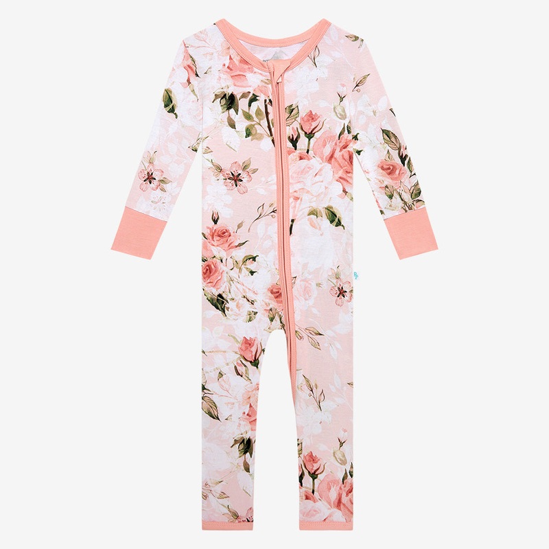 Posh Peanut Vintage Pink Rose Convertible One-Piece, 9-12M